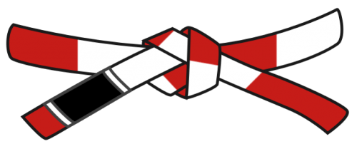 cinturon blanco y rojo